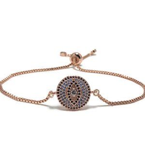 🎉NWT Full Circle Adjustable Slide Bead Box Chain Rose Gold Bracelet